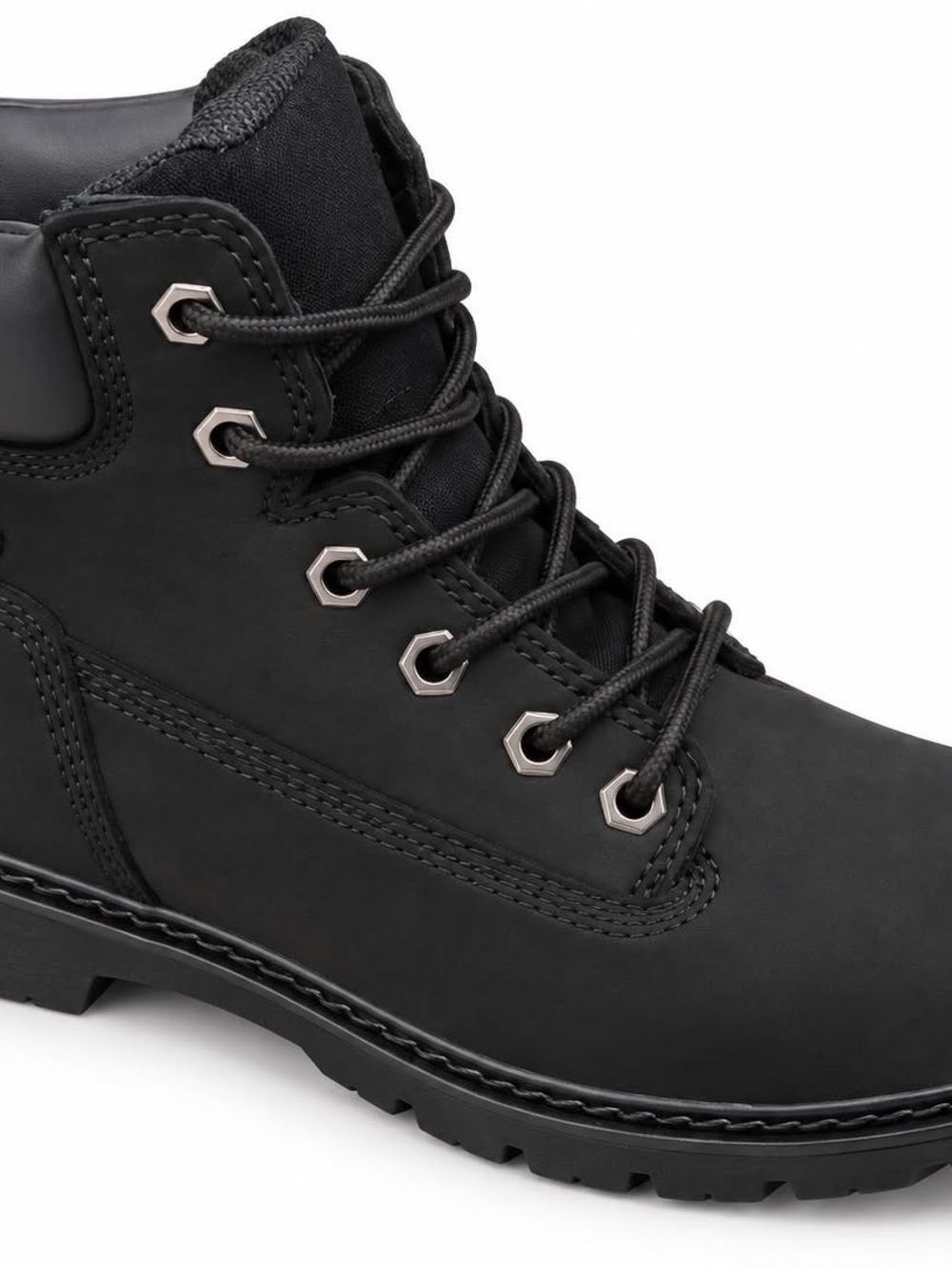 Men's Black Lace-Up Utility Boots